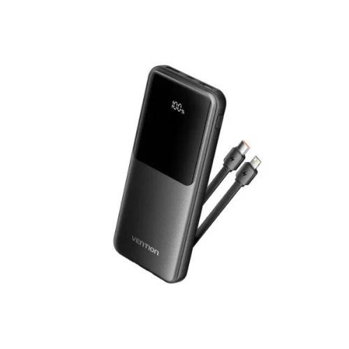 Vention 10000Mah I13Bb-V2 22.5W Power Bank With Built-In Type-C &Amp; Ip Cable