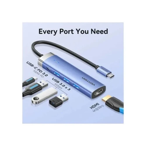 Vention Tgesb Type-C 5-In-1 Multifunctional Converter