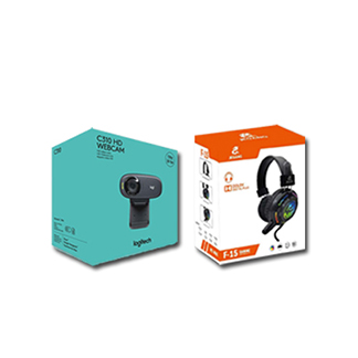 Package:Webcam Logitech C310 Headphone Jeqang Gaming Headset F-15 RGB
